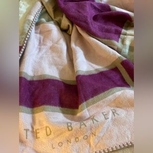 Ted Baker Oversized Check Scarf Cape, Pink/Grey/Cream